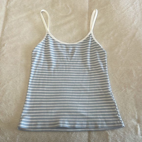 Blue and White Striped Brandy Melville Tank - Picture 3 of 3
